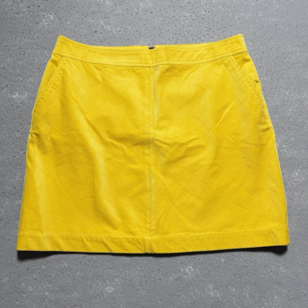 Boden Pencil Skirt Corduroy Yellow Casual Length W/ Pockets & Liner Women’s 14R